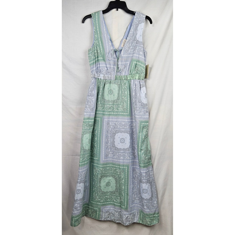 NWT Universal‎ Thread Womens Bandana Patchwork Maxi Dress Green Blue XS Boho